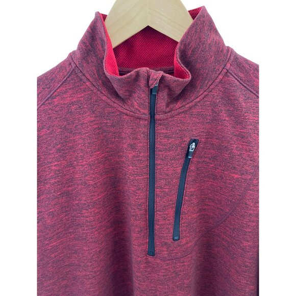 SWISSTECH Sweatshirt Men's Red Stretchy Half Zip Pullover Size Large - Picture 2 of 7